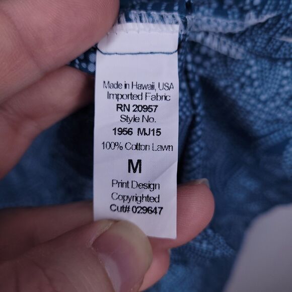 Tori Richard Hawaiian Shirt Mens Medium Blue Paisley AOP - Picture 10 of 11